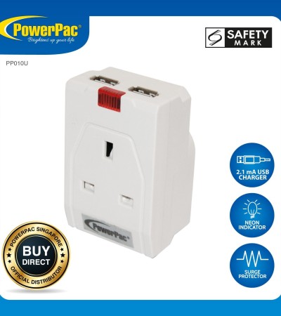 PowerPac Multi Adapter with 2X USB Adapter 2.1A (PP010U)